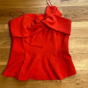 NWT Adelyn Rae Anthropologie red bow peplum top Large